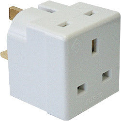 Dencon 13A, 2 Way Adaptor to BS1363/3 Bubble Packed