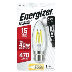 Energizer Filament LED 470lm B22 Warm White BC 4w