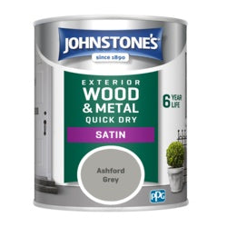 Johnstone's Exterior Quick Dry Satin 750ml Ashford Grey