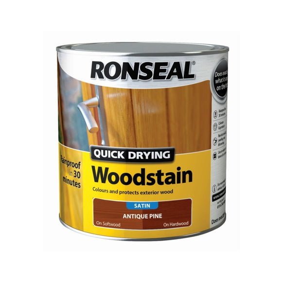 Ronseal Quick Drying Woodstain Satin 2.5L Antique Pine