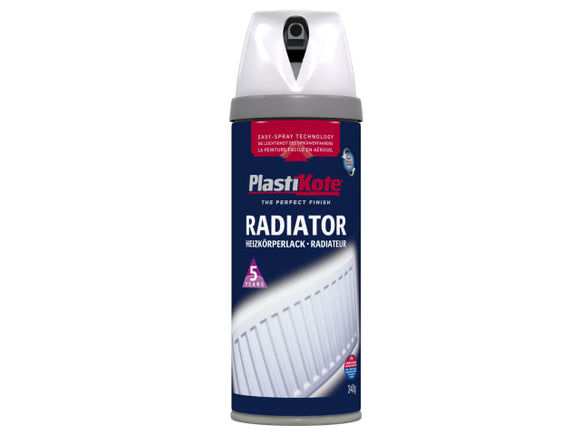 Plastikote Radiator Spray Paint 400ml Gloss White
