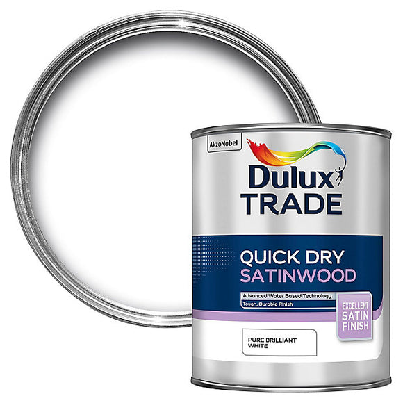 Dulux Trade Satinwood Pure Brilliant White 1Ltr