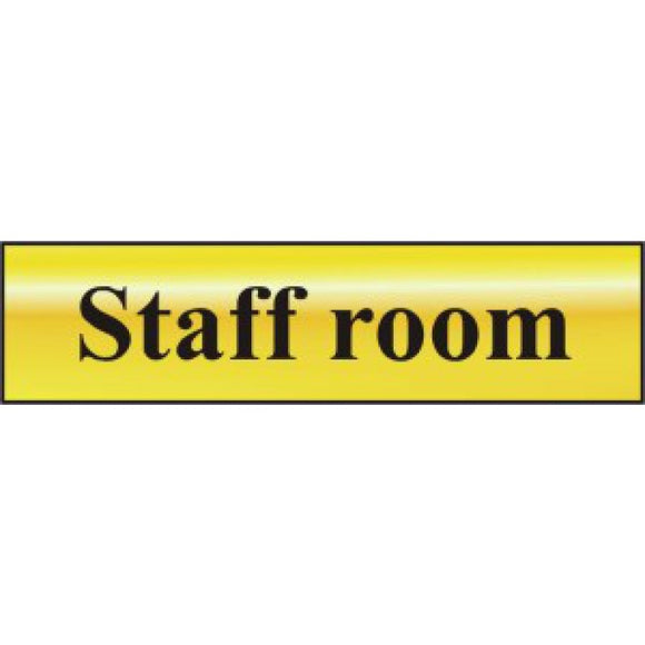 Staff Room Sign - Gold (200 x 50mm)