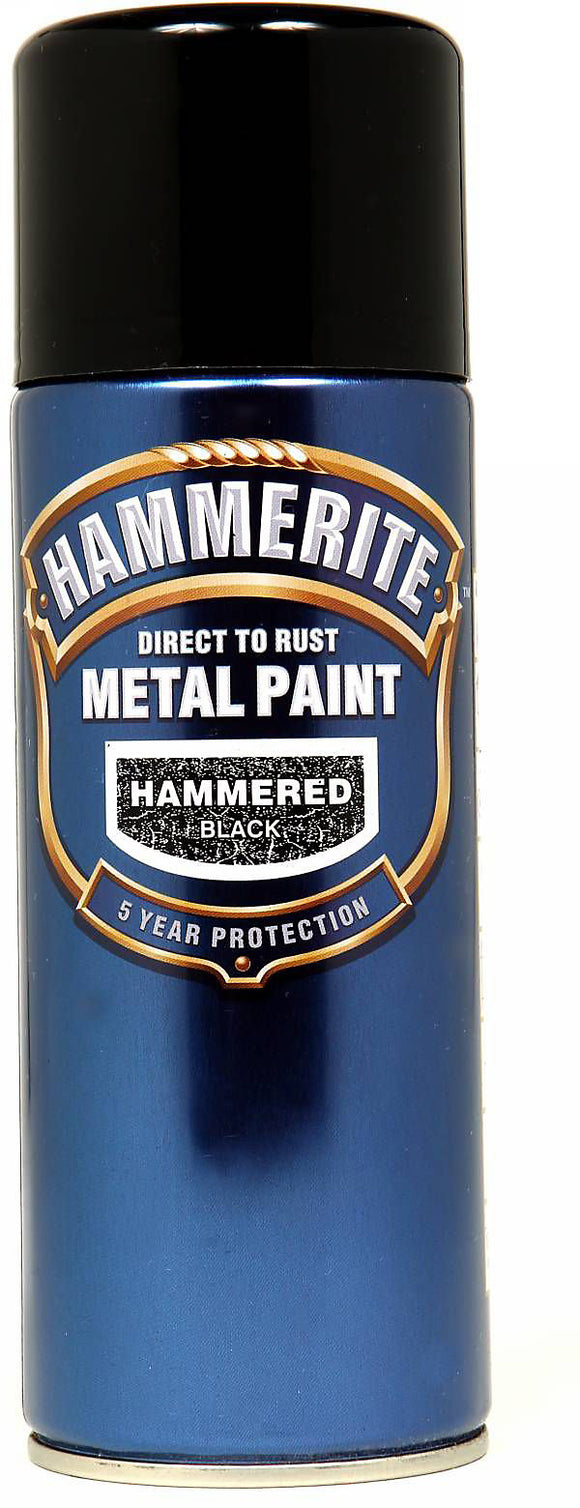 Hammerite Metal Paint 400ml Aerosol Hammered Black