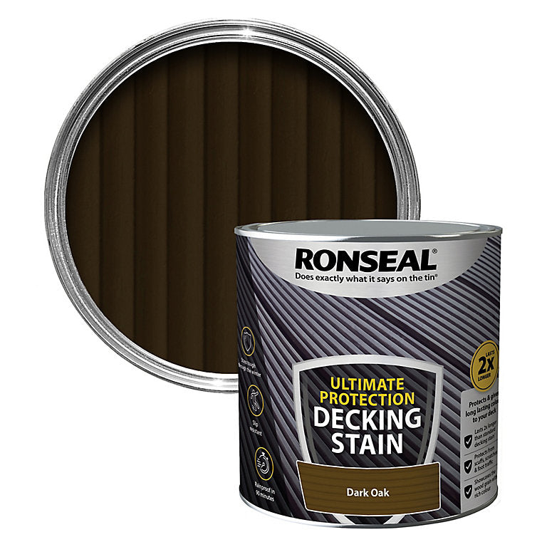 Ronseal Ultimate Protection Decking Stain 2.5L Dark Oak Clevedon DIY