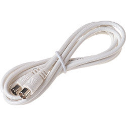 Dencon 2M Tv Fly Lead Coax Plug To Coax Plug, White Skin Pac