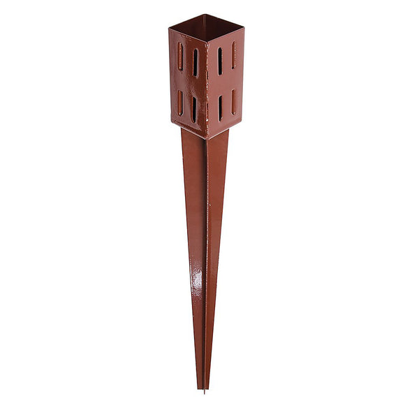 Fence Post Support (600mmspike) Brown 75x75mm