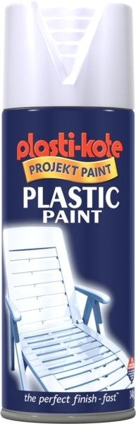 PlastiKote Plastic Spray Paint 400ml White Gloss