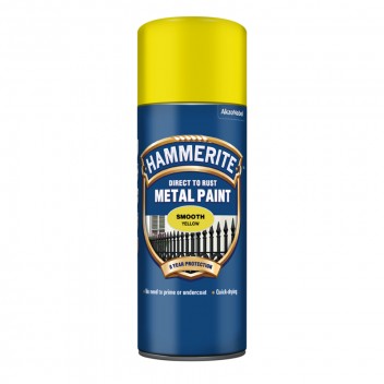 Hammerite Metal Paint 400ml Aerosol Smooth Yellow