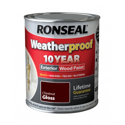 Ronseal Weatherproof 10Yr Wood Paint Gloss 750ml Chestnut