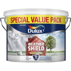 Dulux Weathershield Smooth Masonry Paint 7.5L Pure Brilliant