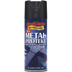 Plastikote Metal Protekt Paint 400ml Aerosol Gloss Black