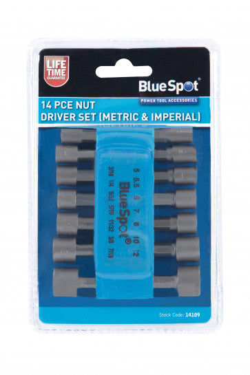 Blue Spot 14Pc Nut Driver Set (Metric & Imp)