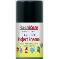 Plastikote Fast Dry Enamel Spray Paint Flat Black 100ml