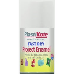 Plastikote Fast Dry Enamel Spray Paint Gloss White 100ml