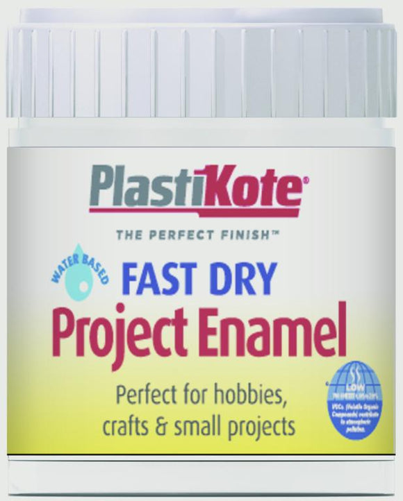 Plastikote Fast Dry Enamel Brush On Flat White - 59ml