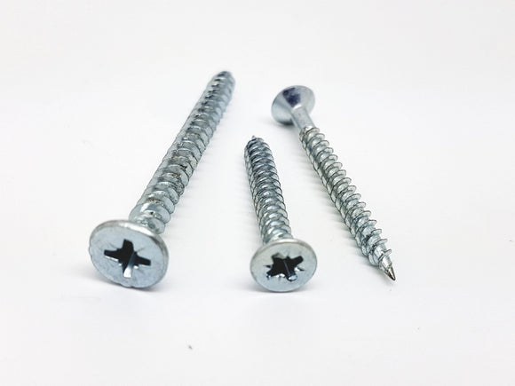 Twinthread Woodscrew BZP Csk Recess 1