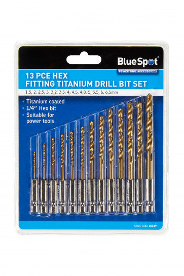 Blue Spot 13Pc Hex Titanium Drill Set
