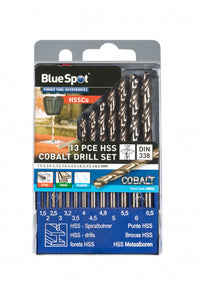 Blue Spot 13Pce Fully Ground Cobalt Drills (1.5-6.5)