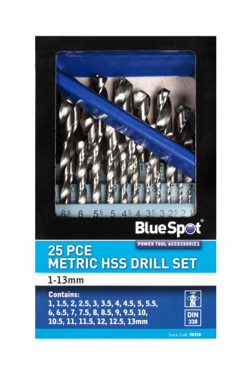 Blue Spot Tools 25Pce Metric HSS Drill Set (1-13mm)