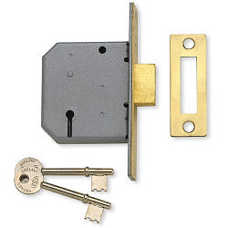 Union 3 Lever Mortice Deadlock Polished Brass Finish 2.5"