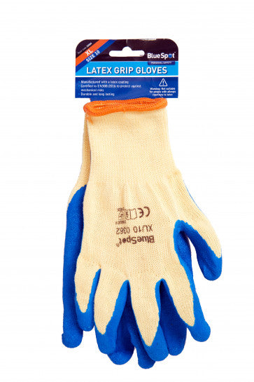 Blue Spot Rubber Palm Glove Latex Grip Ex-Large