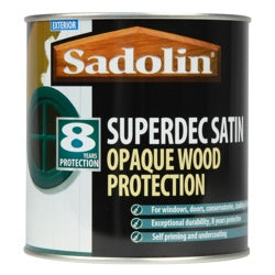 Sadolin Superdec Opaque Woodstain Satin - Super White 1L