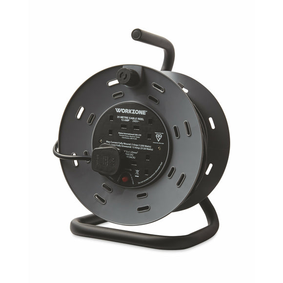 25M Open 4 Socket Cable Reel