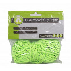 Yellowstone Flourescent Guy Ropes Pack of 4