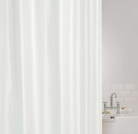 Showerplus Plain Polyester Shower Curtain White