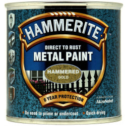 Hammerite Metal Paint Hammered 250ml Gold