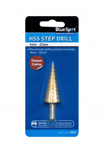 Blue Spot HSS Step Drill 4mm-22mm