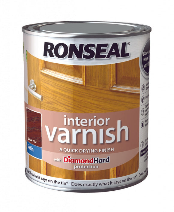 Ronseal Interior Varnish Satin 250ml Dark Oak