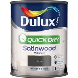 Dulux Quick Dry Satinwood 750ml Black