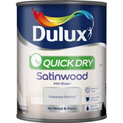 Dulux Quick Dry Satinwood 750ml Polished Pebble
