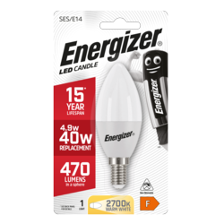 Energizer E14 Warm White Blister Pack Candle 5.2w 470lm