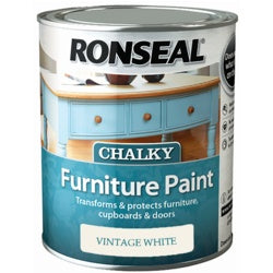 Ronseal Chalky Furniture Paint 750ml Vintage White