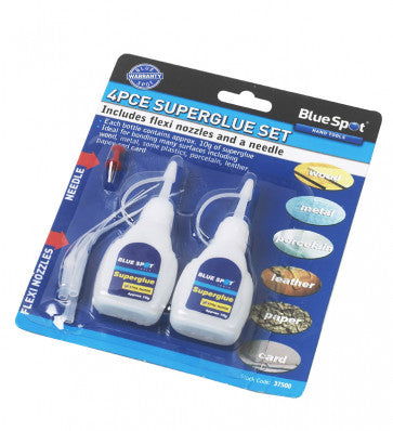 Blue Spot 2 Tubes Super Glue With Flexi Nozzles And Needles