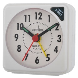 Acctim Ingot Mini Alarm Clock White