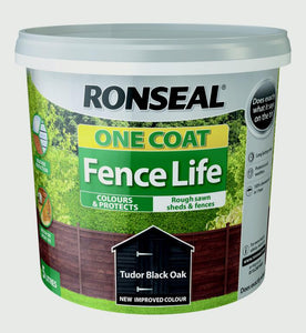 Ronseal One Coat Fence Life 5L Tudor Black Oak