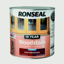 Ronseal 10 Year Woodstain Satin 750ml Deep Mahogany