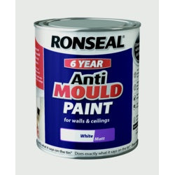 Ronseal 6 Year Anti Mould Paint 750ml White Matt