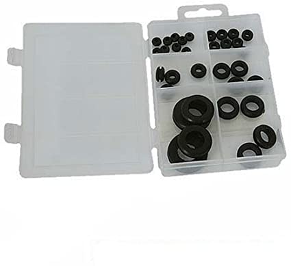 35Pc Black Rubber Grommet Pack