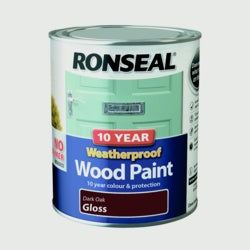 Ronseal Weatherproof 10Yr Wood Gloss 750ml Dark Oak