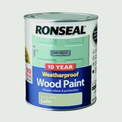 Ronseal 10 Yr Weatherproof Satin Wood Paint 750ml Spring Gre