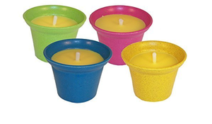Citronella Candle In Plant Fibre Pot Asstd