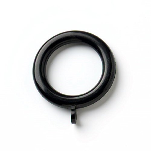 Curtain Rings Black Plastic 37mm Pack of 10