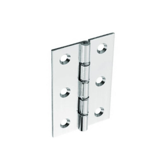 Securit Chrome Plated D.S.W. Brass Hinges (Pair) 75mm