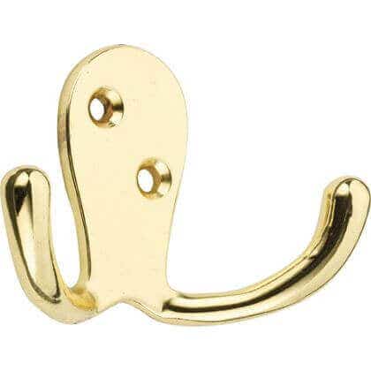 Twin Robe Hook Solid Brass Pack of 1