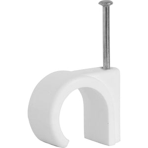 Round 6mm White Clips Pack of 20